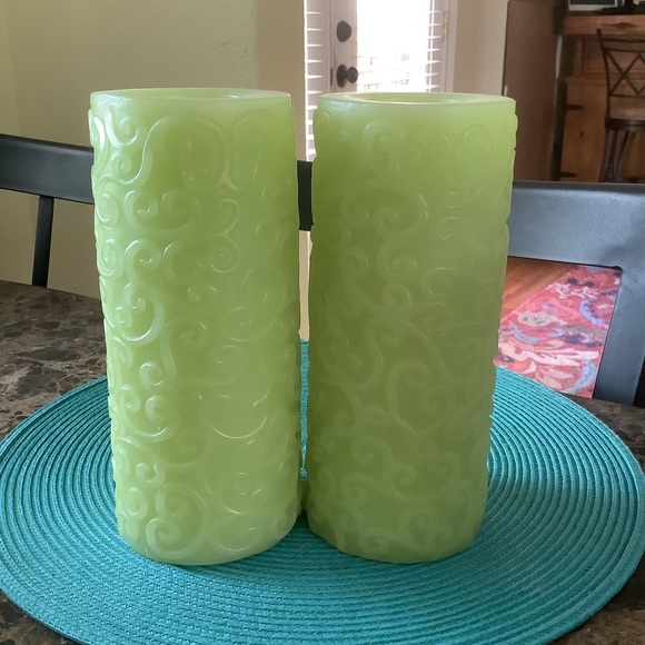 2pc Scrolled Electric Candle Set - Picture 1 of 5